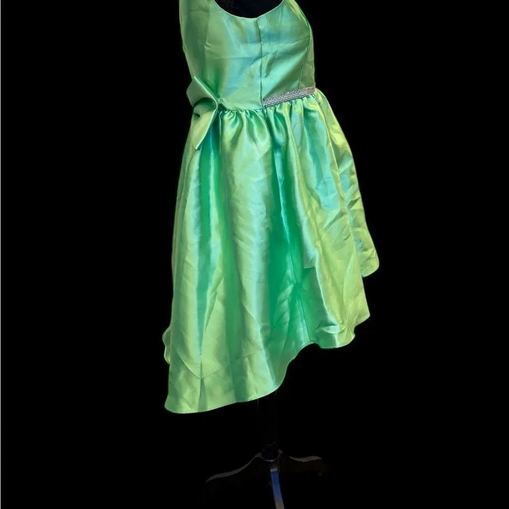 Bonnie Jean Mint Green Dress with Metallic Accent